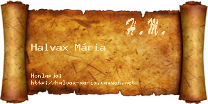 Halvax Mária névjegykártya