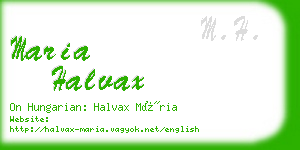 maria halvax business card